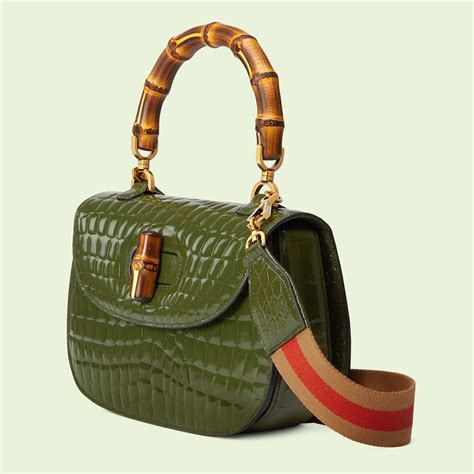 gucci bamboo crocodile bag|Gucci bamboo 1947 collection.